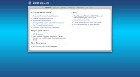 GM Global Service Desk For questions related to GMID, GMIN, Two Factor Authentication, Supplier Provisioning, Document Library, and GM Application Support. . Gmid gm com